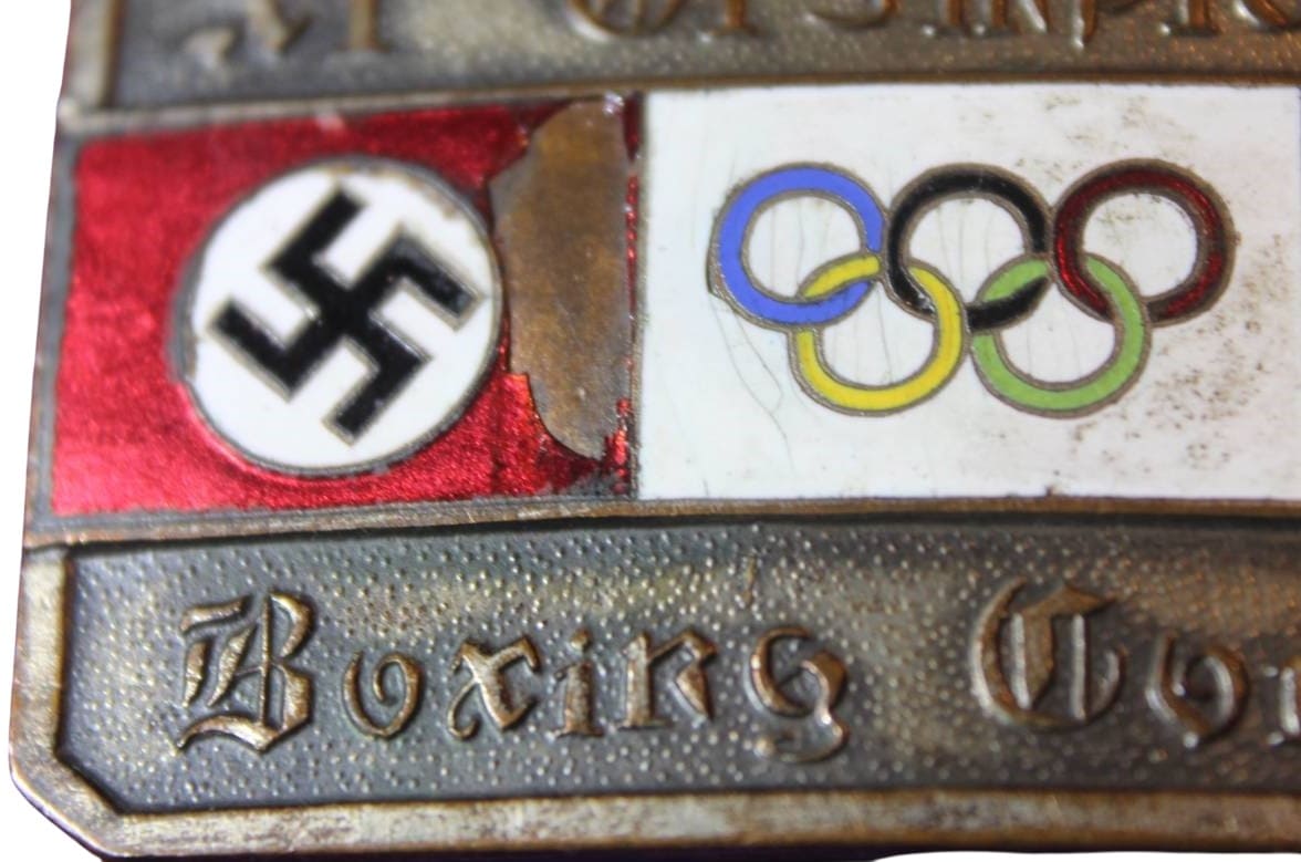 1935 Japan-German Boxing Contest XI Olympic Games Commemorative Belt  Buckle.jpg