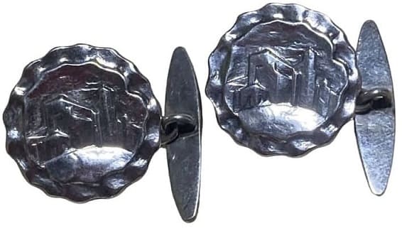 1936 Japanese-Manchukuo Soldiers Hall Opening Commemorative Cufflinks.jpg