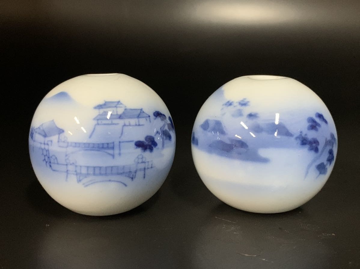 1940  Japanese Battleship Yamato Launching Commemorative Ceramic Hanging Scroll Weights.jpg