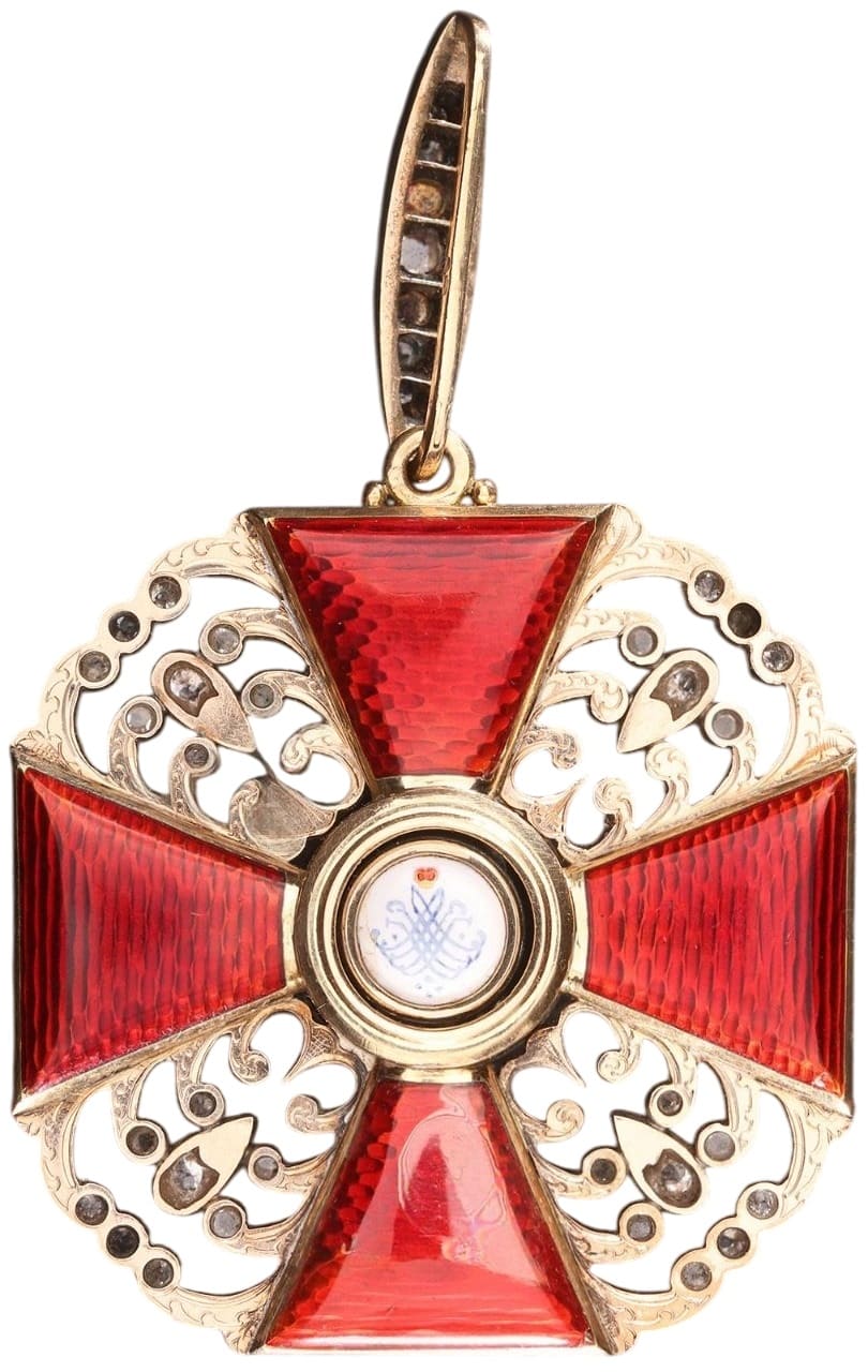 1st class cross of Saint Anna order with diamonds CB.jpg