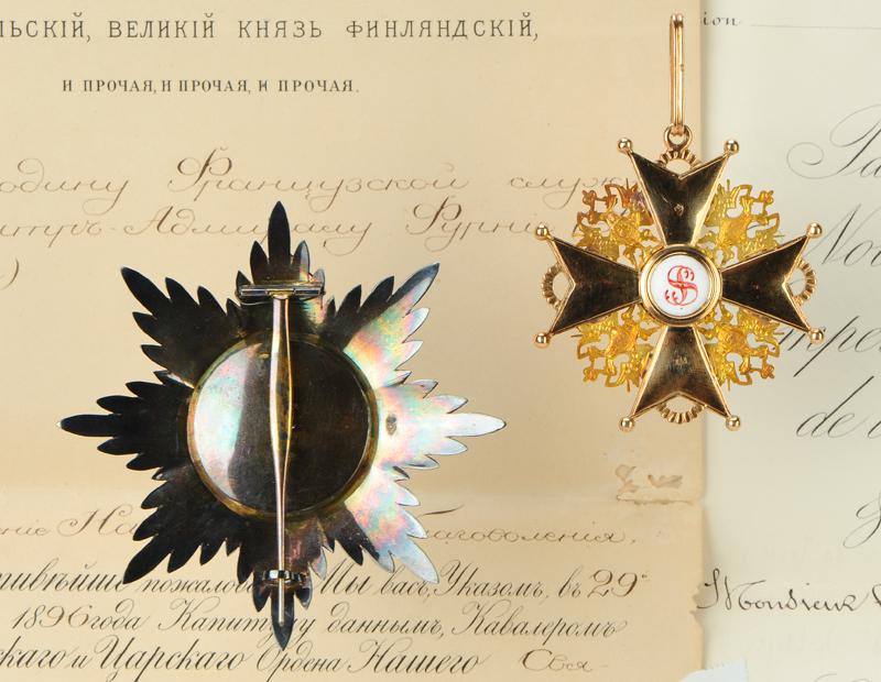 1st class Order of Saint Stanislaus awarded in 1896.jpg