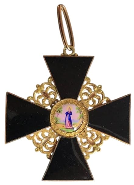 1st class Order of St. Anna with flat black dark cherry enamel.jpg