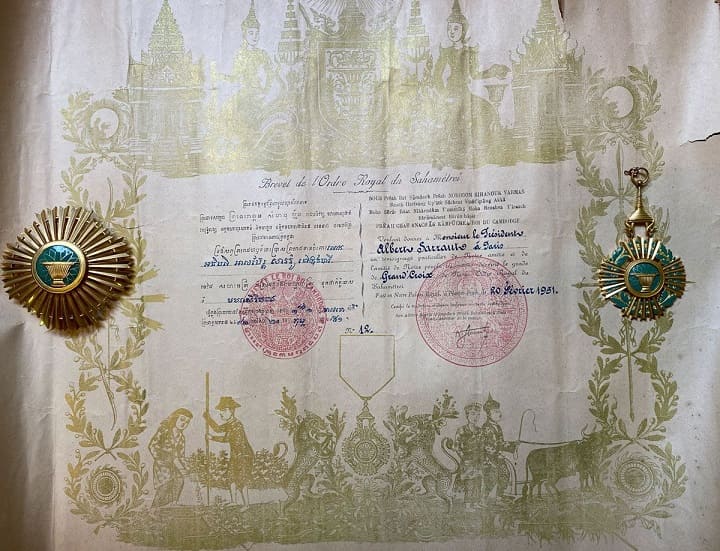 1st class Royal Order of Sahametrei awarded in 1951  to Albert Sarraut.jpg