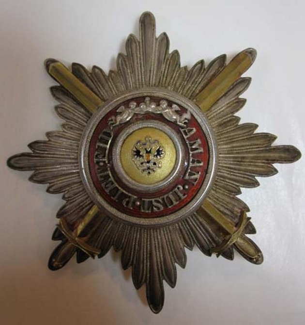 1st class St.Anna  Order for Non- Christians with swords awarded to General Masataro Fukuda.jpg