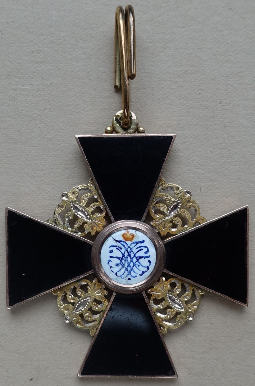 2nd class Order  of St. Anna with flat black dark cherry enamel.jpg
