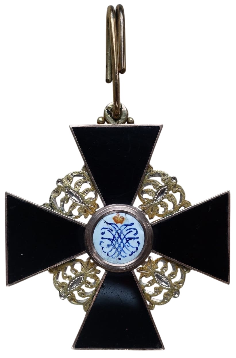 2nd class Order  of St. Anna with flat black dark cherry enamel.jpg
