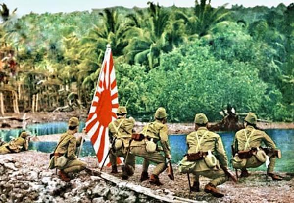 2nd Kure Special Naval Landing  Force (SNLF) after landing on Tarakan Island, 1942.jpg