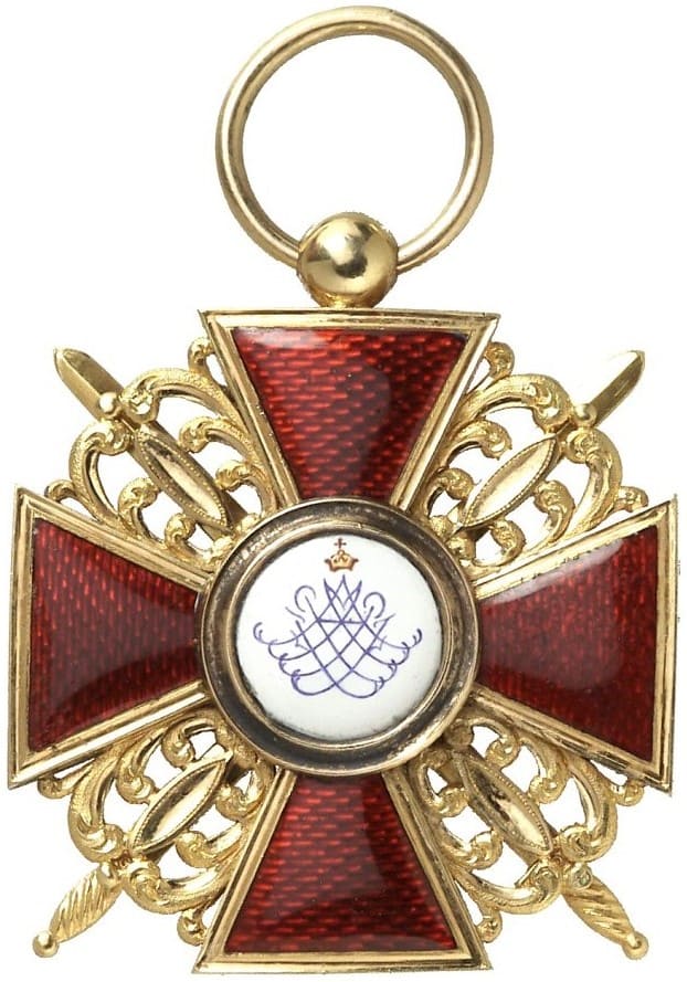 3rd class Imperial Order of Saint  Anne with swords made in France.jpg