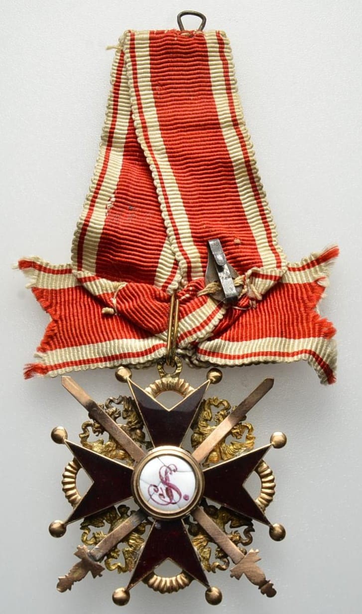 3rd class Order of Saint Stanislaus with swords and bow of flat black enamel.jpg