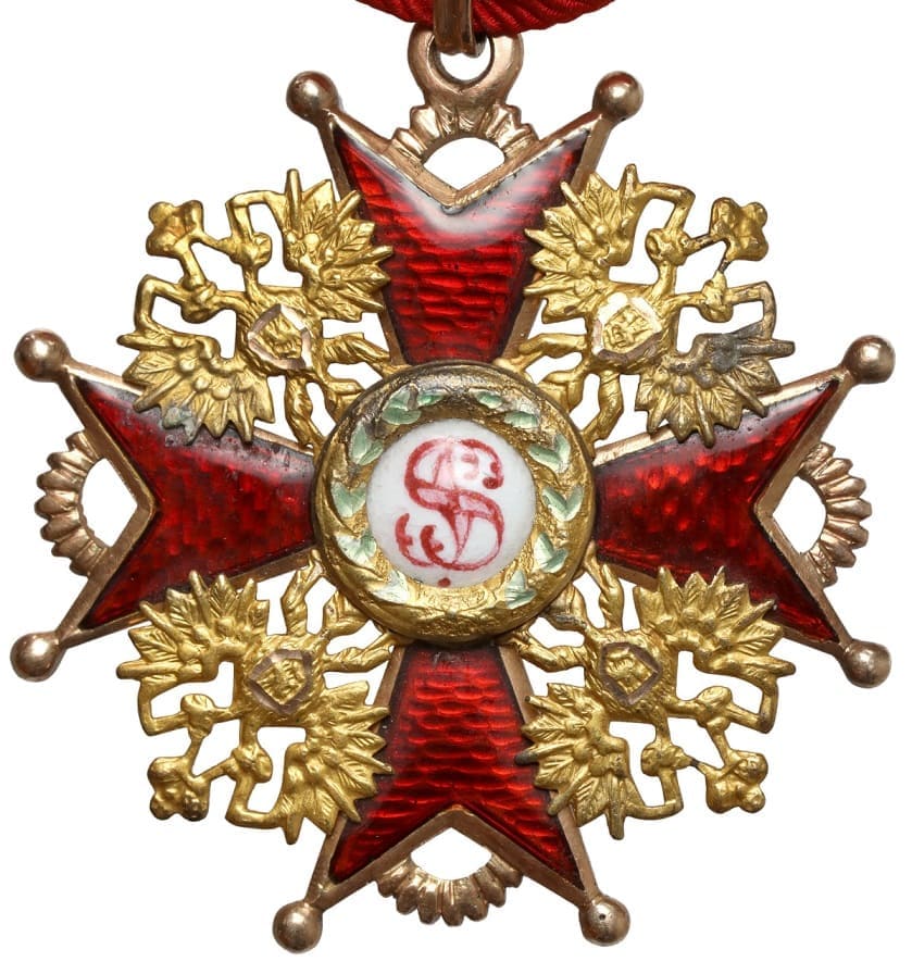 3rd class St. Stanislaus order cross from 1882-1898 time period.jpg