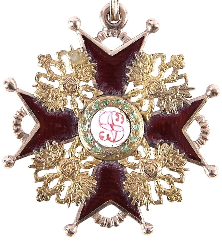 3rd class St. Stanislaus order cross from 1904+ time period.jpg