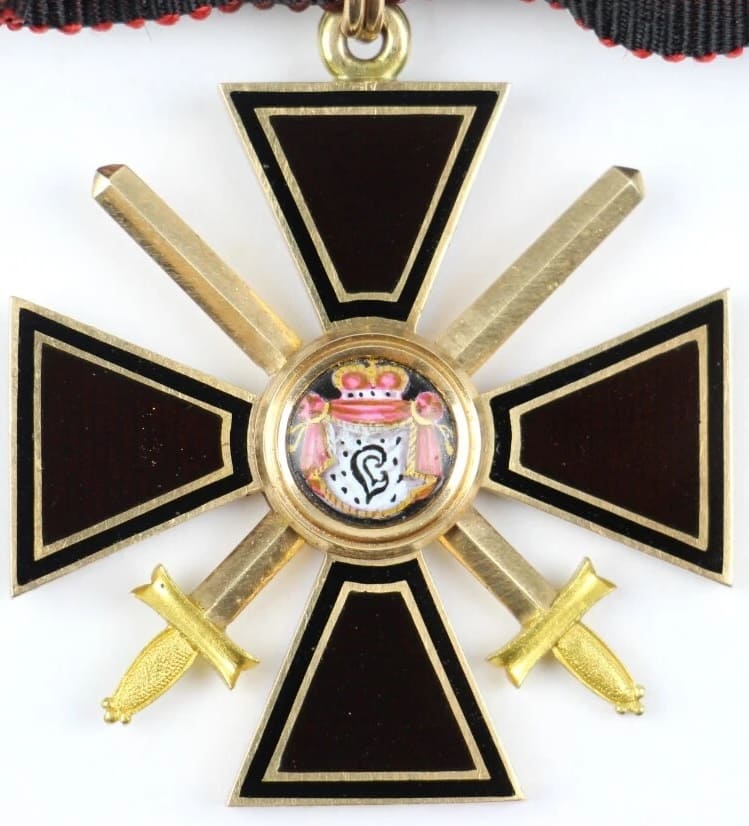4th class fake cross of Saint Vladimir order with black enamel and swords.jpg