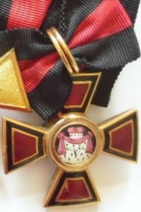 4th class Saint Vladimir order awarded in 1814 to Captain Carl Wilhelm von Wolff.jpg