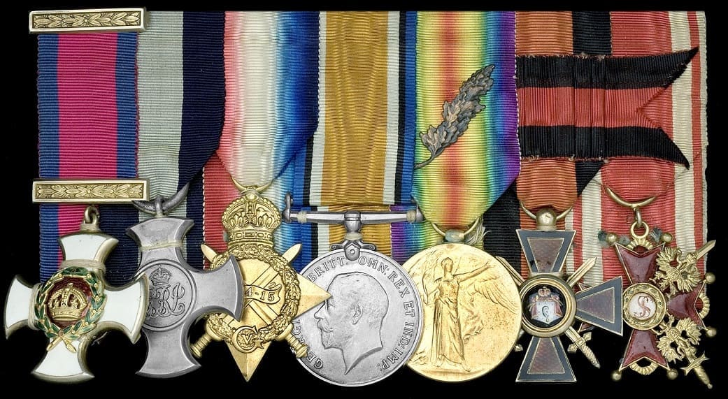 Acting Squadron Leader N. G. Stewart-Dawson medal bar.jpg