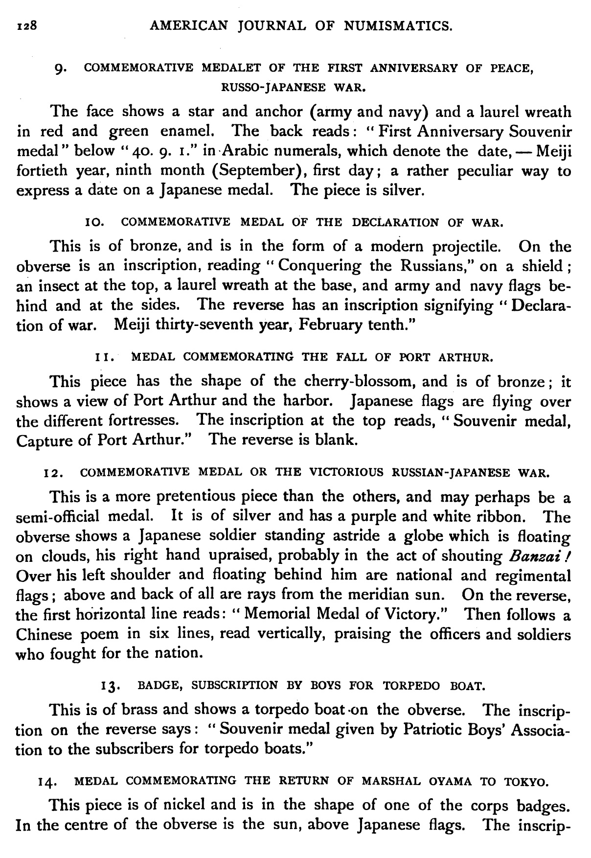 American Journal of Numismatics   Modern Japanese War Medals and  Badges  1911.jpg