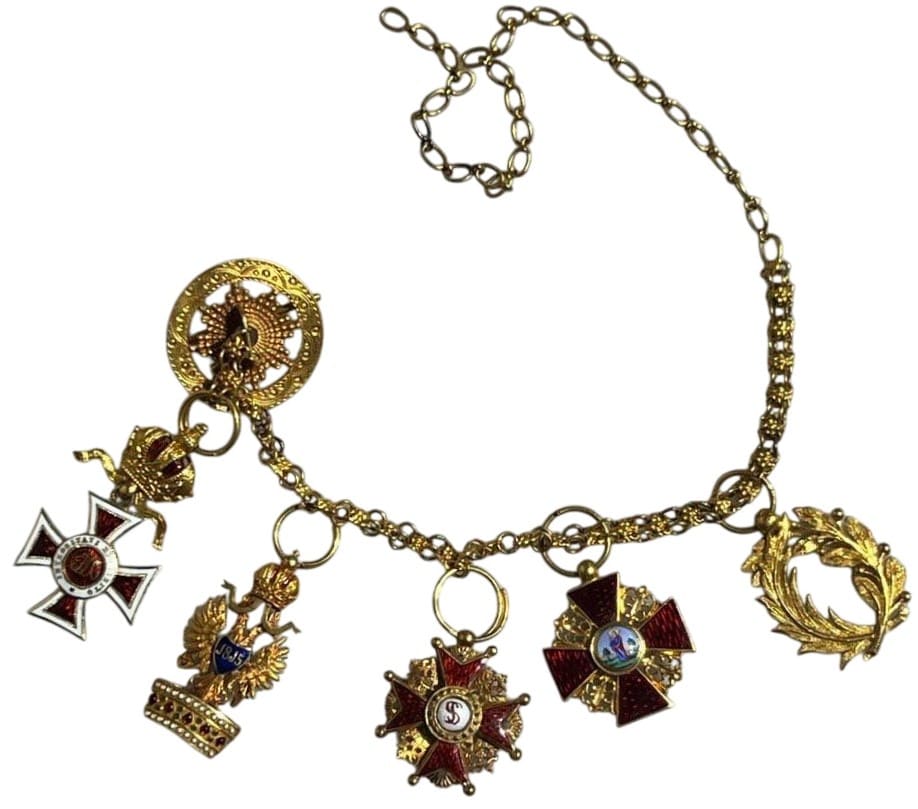 Austrian-made chain of miniatures with orders of  St. Anna and St. Stanislaus.jpg