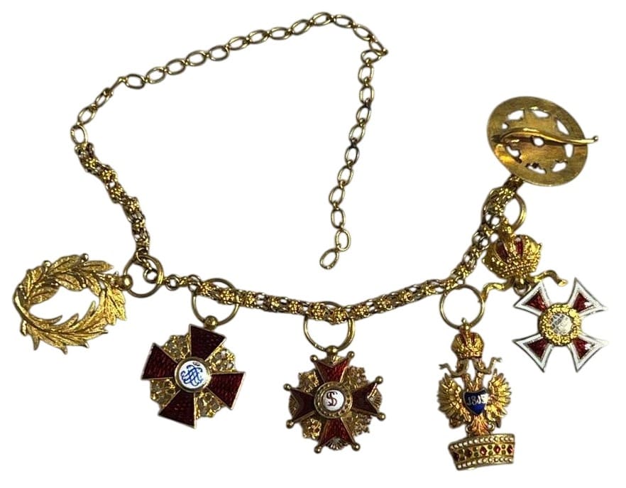 Austrian-made chain of miniatures with orders of St. Anna  and St. Stanislaus.jpg