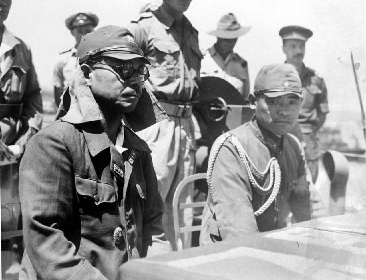 Colonel Tatsuichi Kaida and his chief of staff Major Minoru Shoji-.jpg
