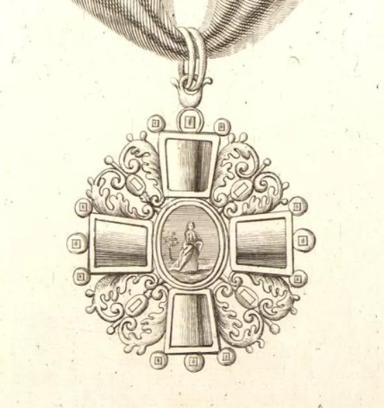 Cross and Ribbon of the Order of St. Anne Second Class Крест и лента  ордена святой Анны второй степени.jpg