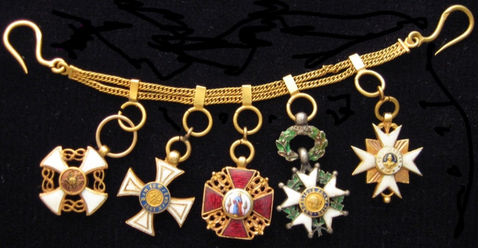 European-Made  Miniature Group  with Imperial Russian Order Saint Anna.jpg
