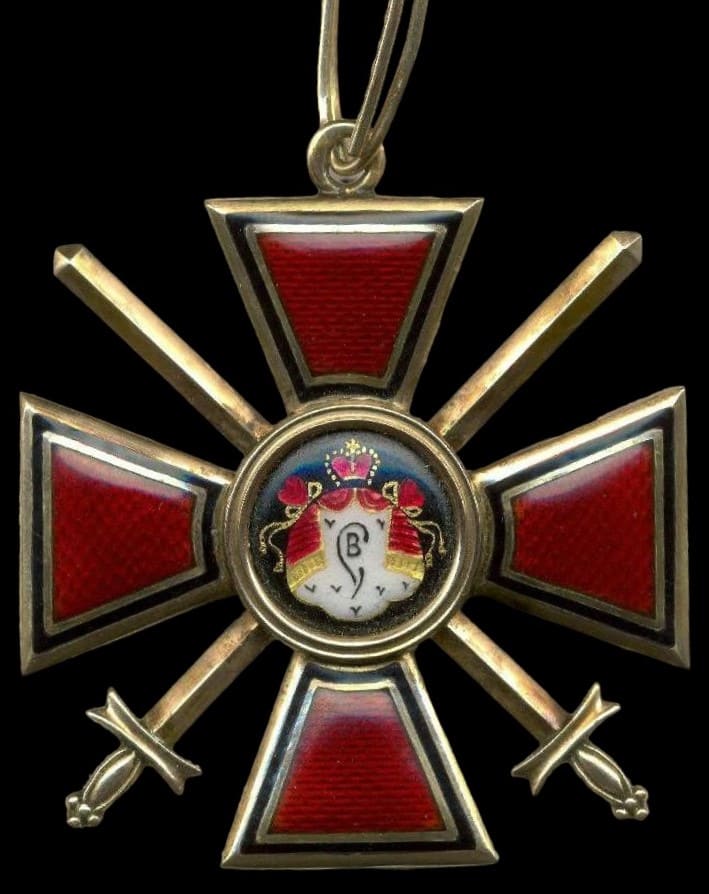 fake ВД-made Saint Vladimir order cross in gold with swords.jpg