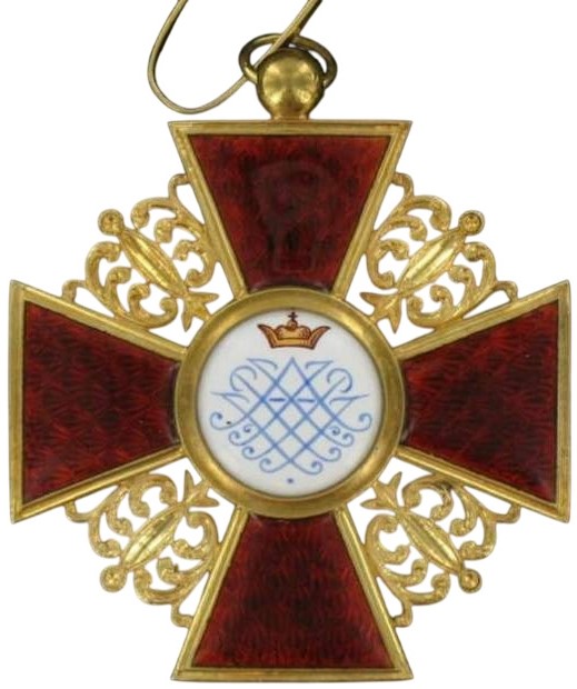 French-made 1st class cross of  Saint Anna order in gilded silver.jpg