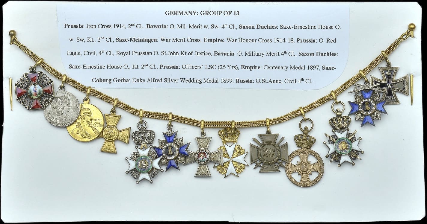 German group of thirteen miniatures with order of Saint Anna.jpg