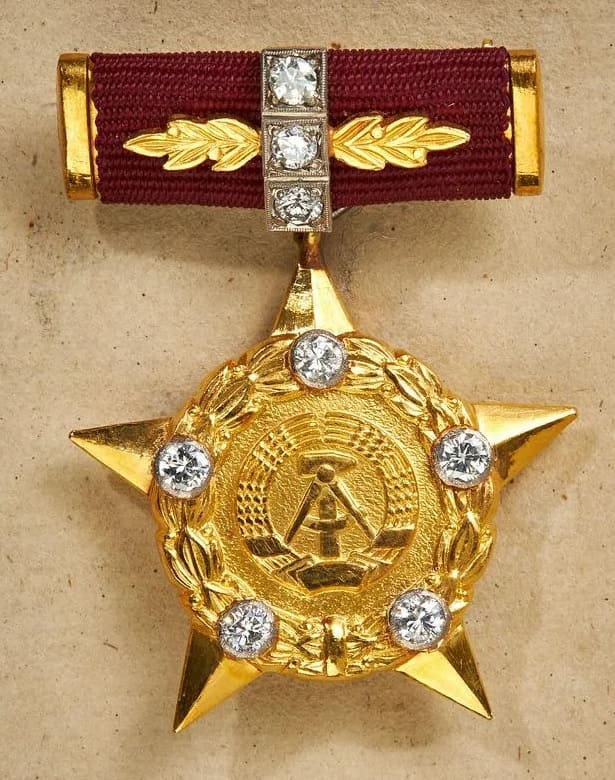 Honecker's Hero of the DDR golden star.jpg