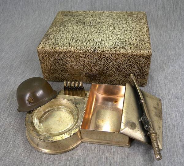 Inkstands with  Army Helmet and Gunto.jpg