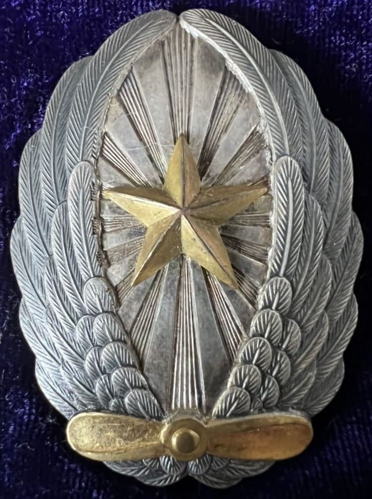 Japanese Officer's Pilot  Badge in Silver 将校用操縦徽章.jpg