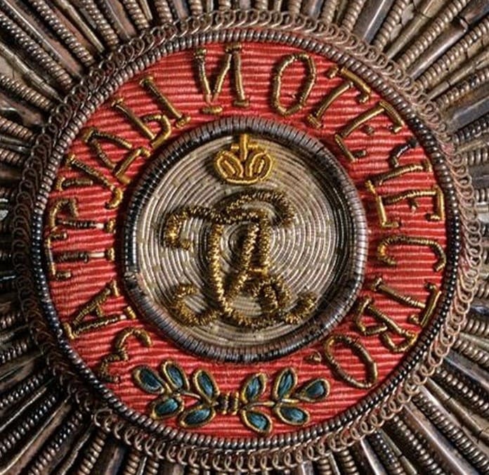Kapitul embroidered breast star of  Saint Alexander Nevsky order.jpg