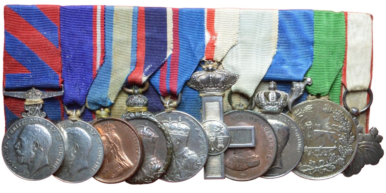 Medal bar of British Imperial Household Servant George E Icke.jpg
