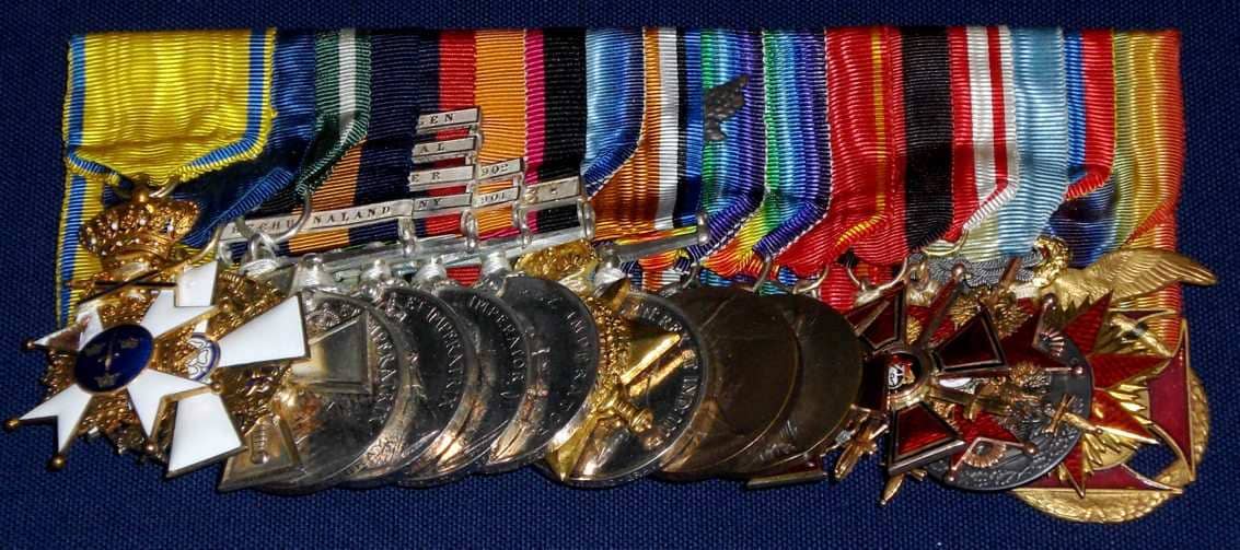 Medal bar of Major General Ivor Thord-Gray on display.jpg