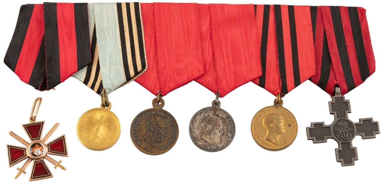 Medal bar with 4th class Order of St.Vladimir with swords made by Julius Keibel.jpg