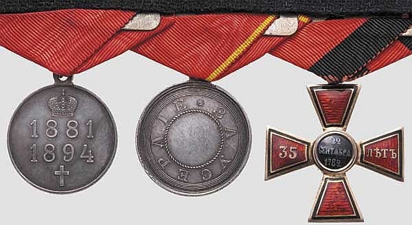 Medal Bar with  Order of St. Vladimir Cross 4th Class for 35 years of service.jpg