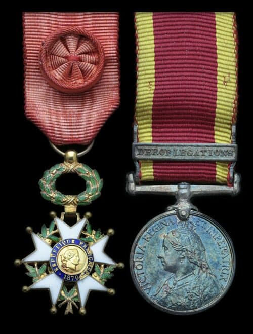 Miniature China Medal and Legion of Honour worn by Sir R. E. Bredon,.jpg