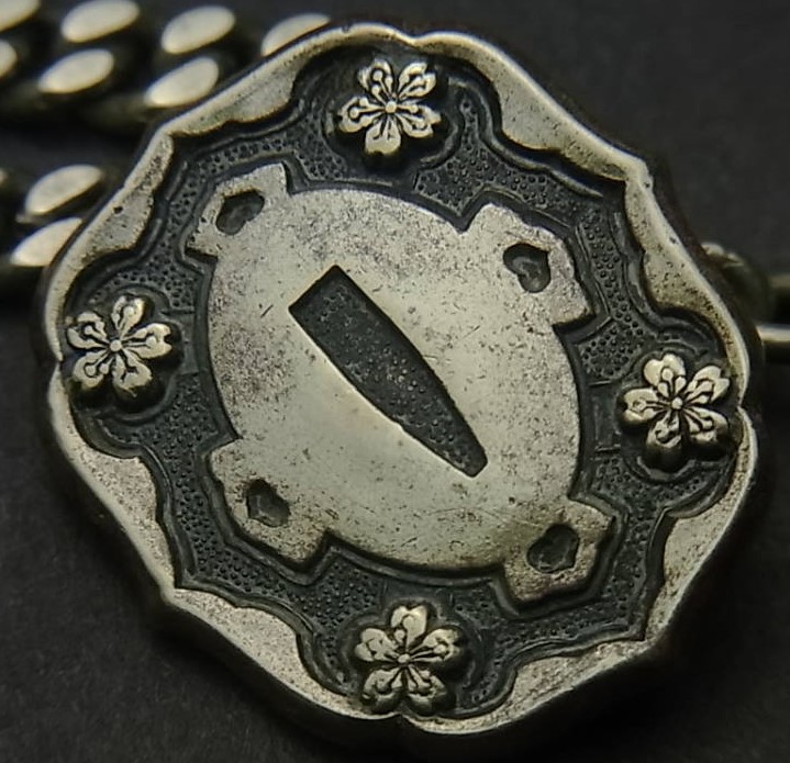 桜図鍔型 Officer's Club Kaikōsha Cufflinks.jpg