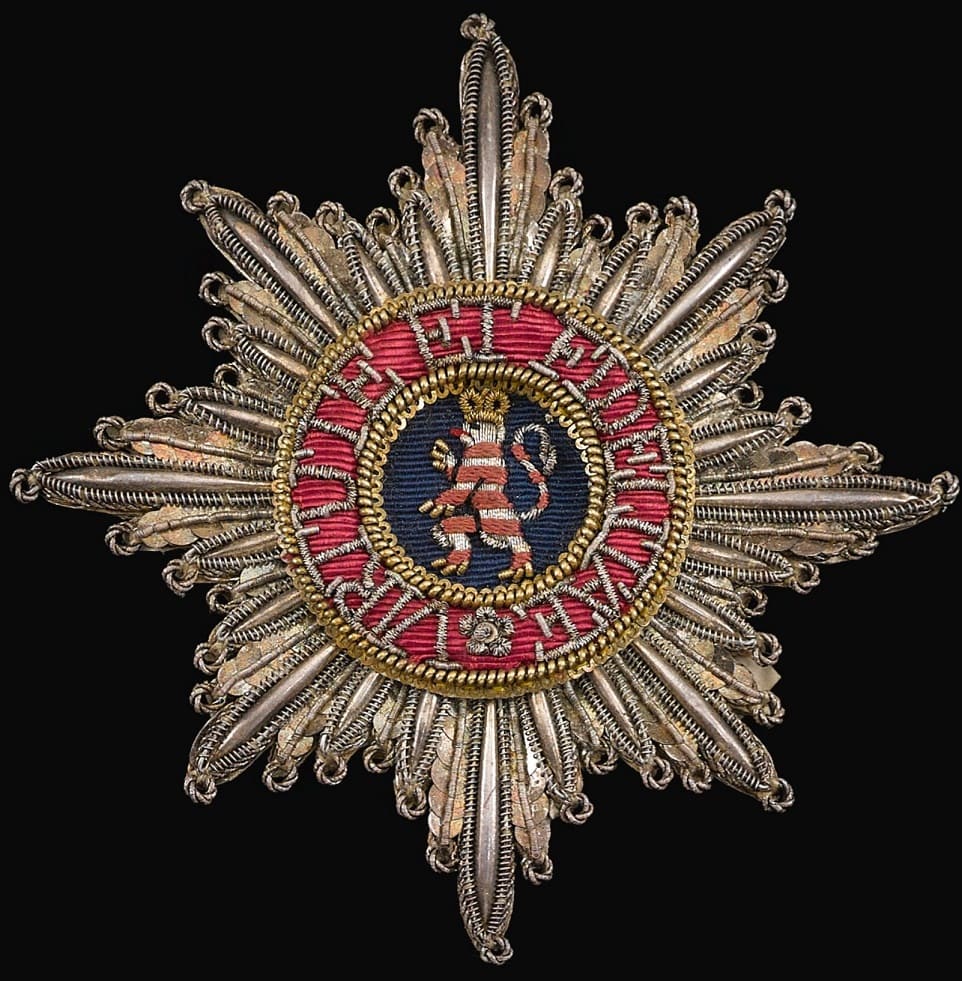 Old Hessian Star of Adolphus Duke of Cambridge' and later applied printed label  width 85mm.jpg