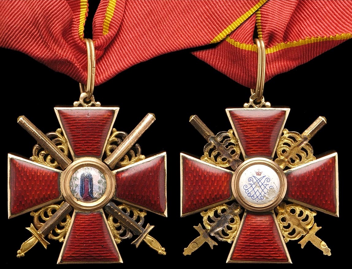 Орден  Святой Анны 2-й степени с мечами Эдуард клеймо ВД.jpg