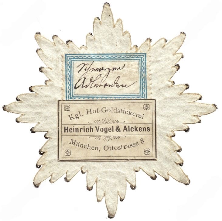 Order of Black Eagle  Embroidered Breast Star made by Heinrich Vogel & Alcken, München.jpg