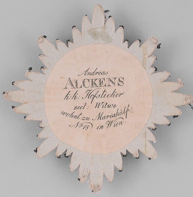 Order of Iron  Crown Embroidered Breast Star made by André Alckens, Vienne.jpg