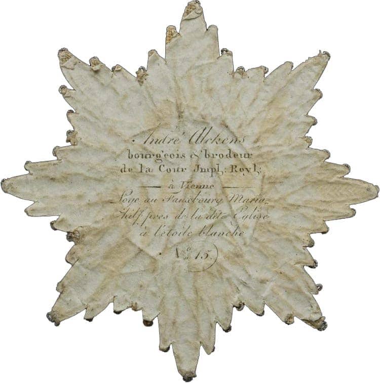 Order of Saint  Alexander Nevsky Embroidered Breast Star made by André Alckens, Vienne.jpg