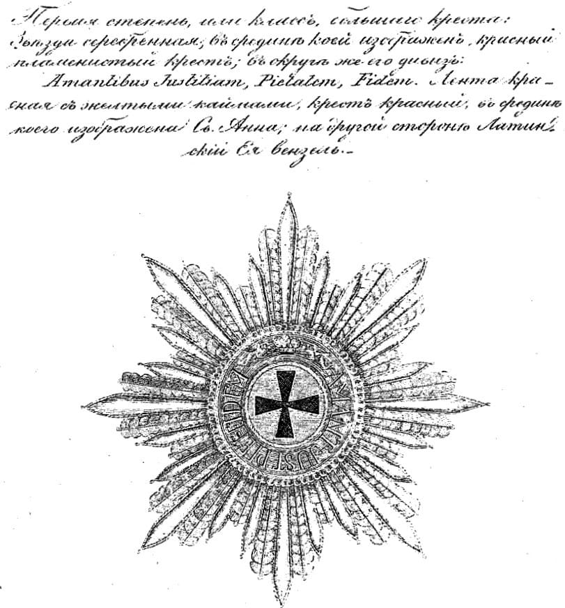 Order of  Saint Anna breast star description issued on April 14, 1829.jpeg