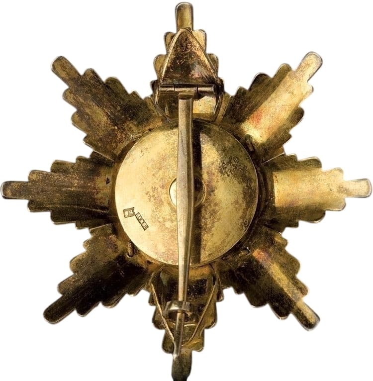 Order of Saint  Stanislaus breast star with swords made by Moscow workshop ФВ.jpg