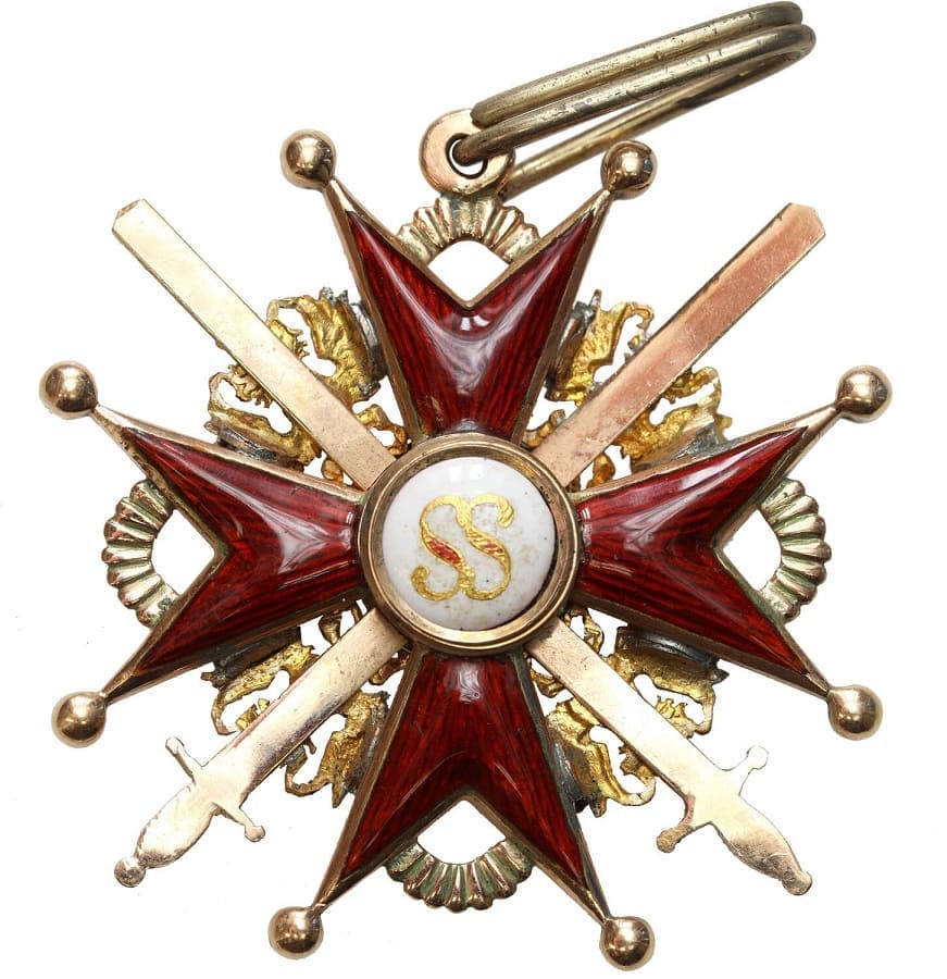 Order of St. Stanislaus 2nd class with  swords made  by PS ПС workshop.jpg