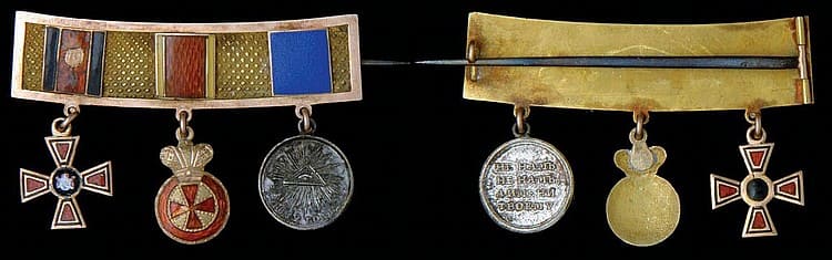 Order of St Vladimir miniature group in gold.jpg