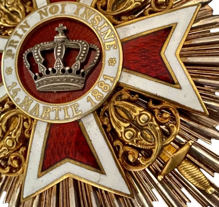 Order  of the Crown of Romania Grand Cross Breast Star with Swords.jpg