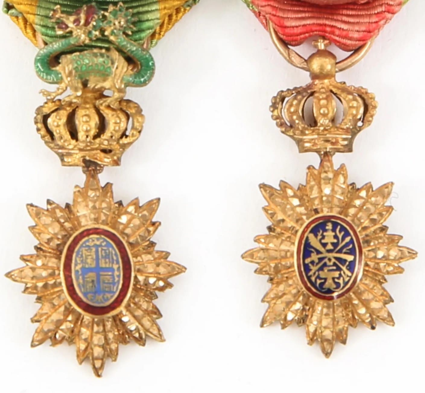 Order of  the dragon of Annam & Order of Cambodia Officer miniature Medals bar.jpg