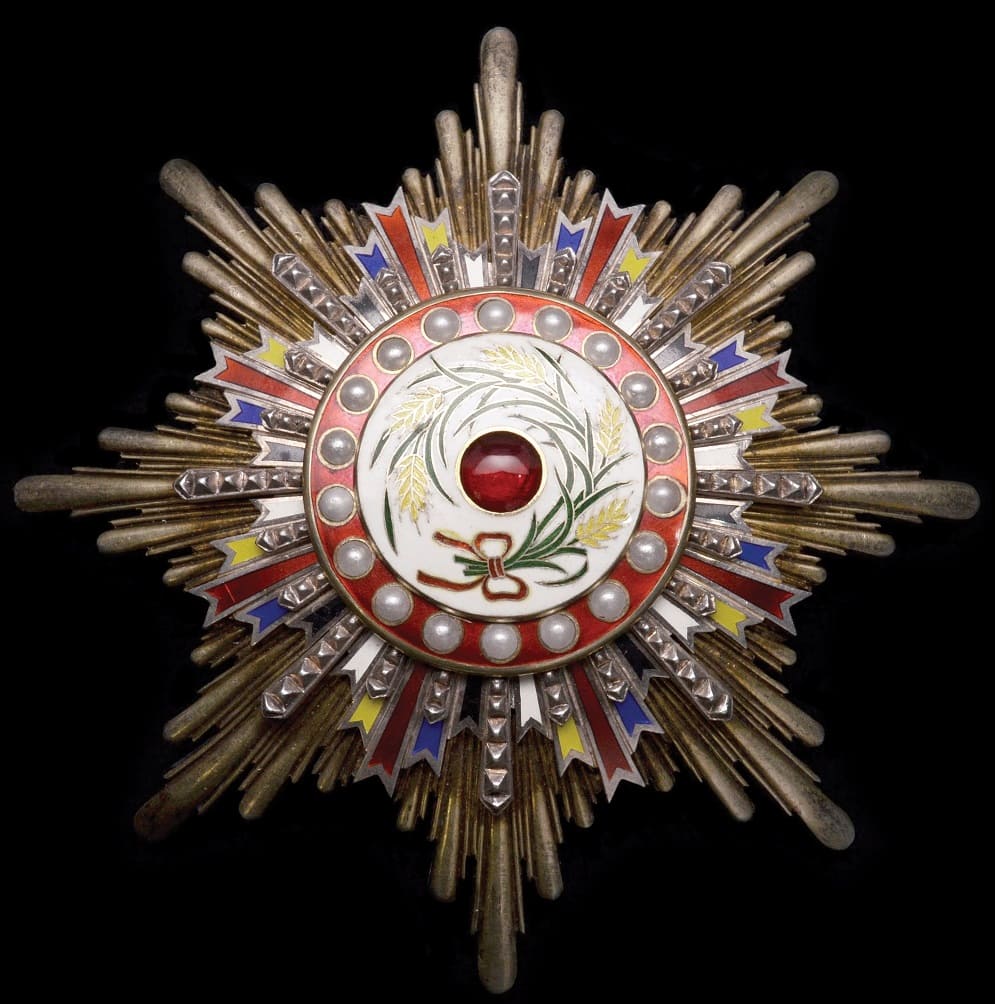 Order of the Illustrious Brilliant Golden Grain, First Class breast star.jpg