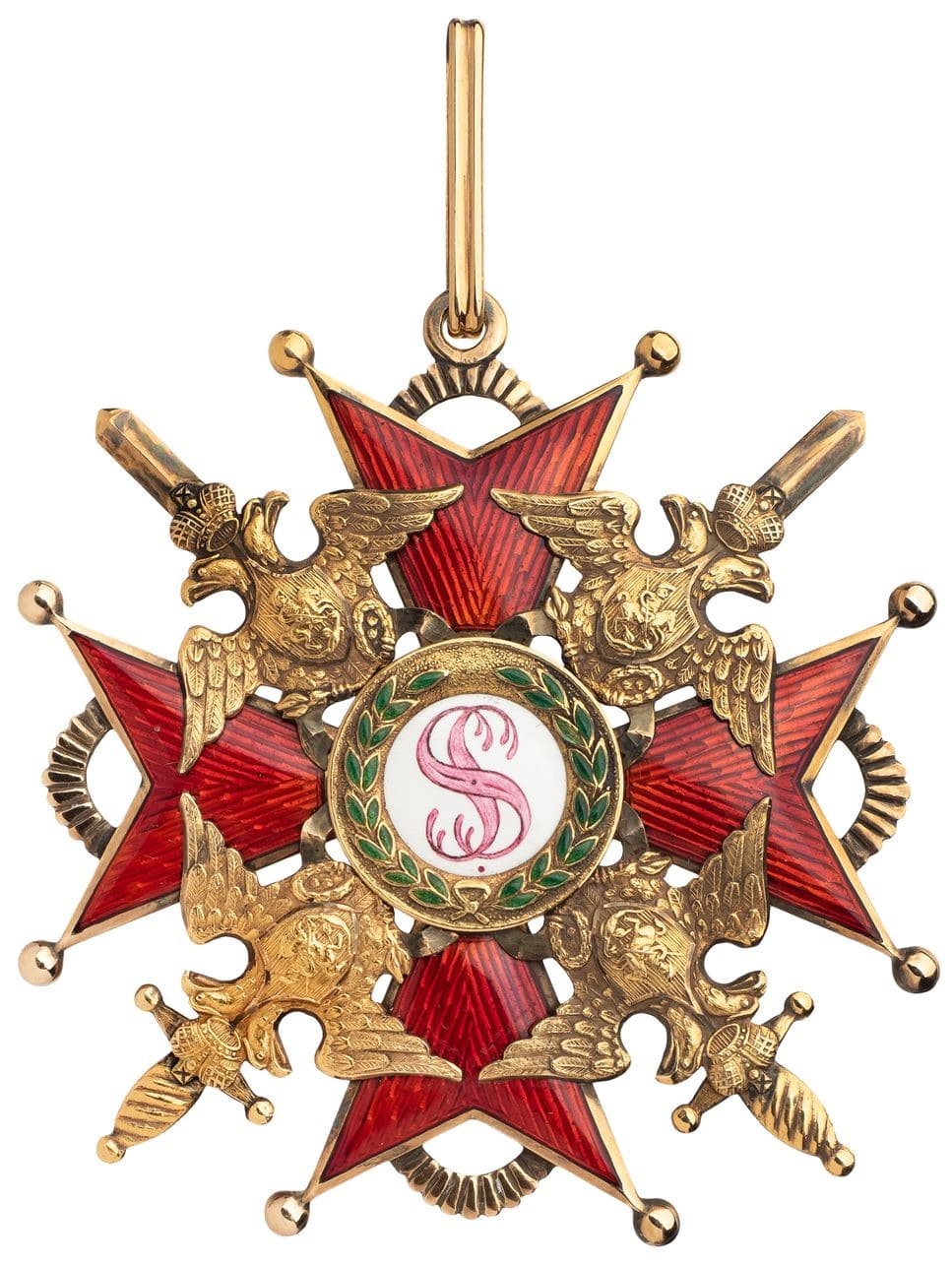 Поддельный знак ордена Святого Станислава 1-й степени с мечами.jpg
